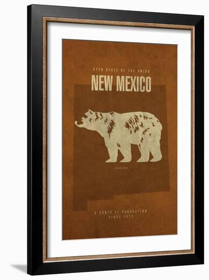 NM State Minimalist Posters-Red Atlas Designs-Framed Giclee Print