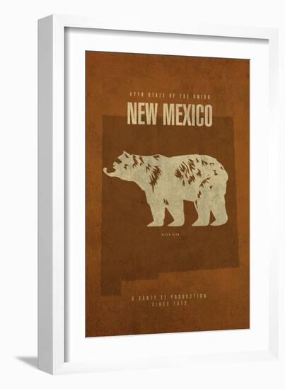 NM State Minimalist Posters-Red Atlas Designs-Framed Giclee Print