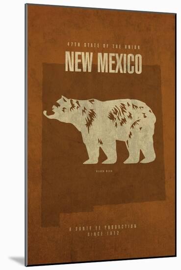 NM State Minimalist Posters-Red Atlas Designs-Mounted Giclee Print