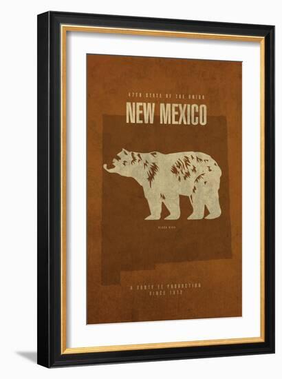 NM State Minimalist Posters-Red Atlas Designs-Framed Giclee Print