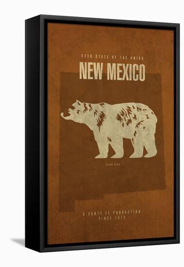NM State Minimalist Posters-Red Atlas Designs-Framed Premier Image Canvas
