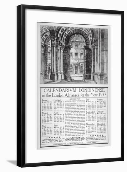 No 10 Downing Street, Westminster, London, 1931-William Monk-Framed Giclee Print