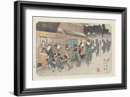 No.10 Fukaya Station, 1830-1844-Keisai Eisen-Framed Giclee Print
