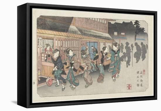 No.10 Fukaya Station, 1830-1844-Keisai Eisen-Framed Premier Image Canvas