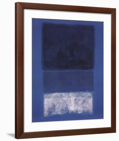 No 14. White and Greens in Blue-Mark Rothko-Framed Art Print