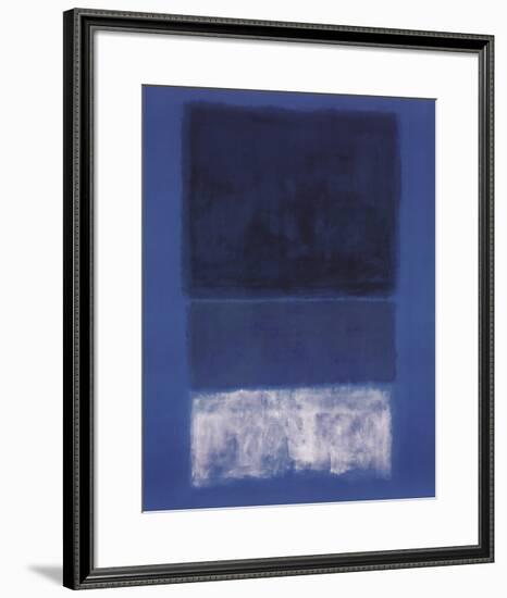 No 14. White and Greens in Blue-Mark Rothko-Framed Art Print