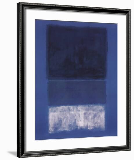 No 14. White and Greens in Blue-Mark Rothko-Framed Art Print