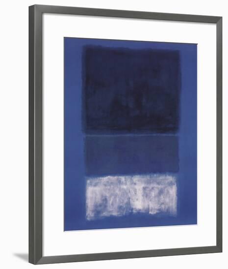 No 14. White and Greens in Blue-Mark Rothko-Framed Art Print