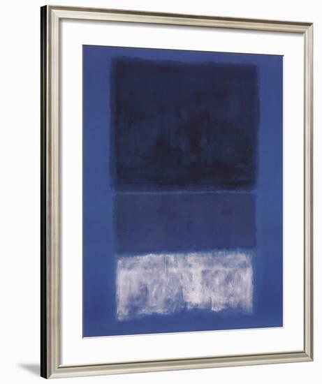 No 14. White and Greens in Blue-Mark Rothko-Framed Art Print