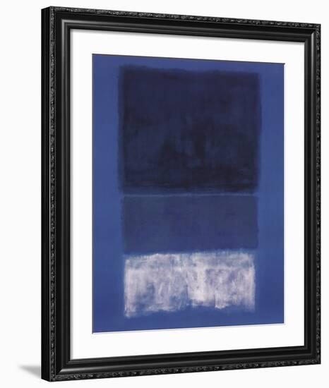 No 14. White and Greens in Blue-Mark Rothko-Framed Art Print