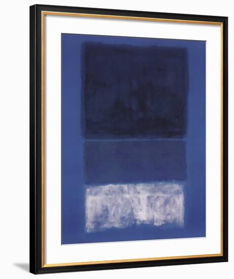 No 14. White and Greens in Blue-Mark Rothko-Framed Art Print