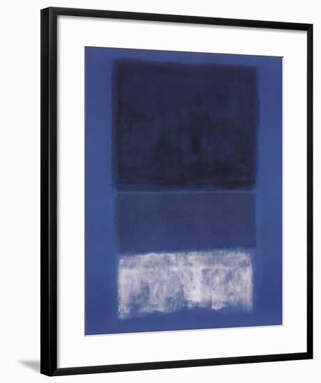 No 14. White and Greens in Blue-Mark Rothko-Framed Art Print