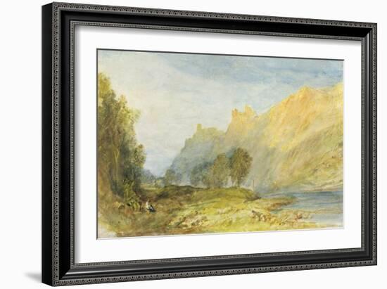 No.1520 Bruderburgen on the Rhine, 1817-J. M. W. Turner-Framed Giclee Print