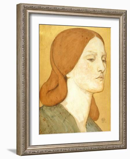 No.1575 Head of a Girl in a Green Dress (Elizabeth Siddal), 1850-65-Dante Gabriel Rossetti-Framed Giclee Print