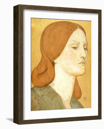 No.1575 Head of a Girl in a Green Dress (Elizabeth Siddal), 1850-65-Dante Gabriel Rossetti-Framed Giclee Print