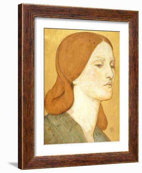 No.1575 Head of a Girl in a Green Dress (Elizabeth Siddal), 1850-65-Dante Gabriel Rossetti-Framed Giclee Print