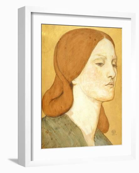 No.1575 Head of a Girl in a Green Dress (Elizabeth Siddal), 1850-65-Dante Gabriel Rossetti-Framed Giclee Print