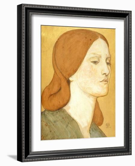 No.1575 Head of a Girl in a Green Dress (Elizabeth Siddal), 1850-65-Dante Gabriel Rossetti-Framed Giclee Print