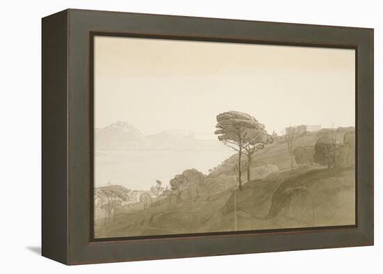 No.1621 View of the Bay of Naples and Mt. Lactarius, 1781 (W/C, Ink and Wash on Paper)-Francis Towne-Framed Premier Image Canvas