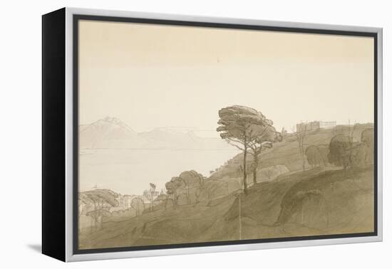 No.1621 View of the Bay of Naples and Mt. Lactarius, 1781 (W/C, Ink and Wash on Paper)-Francis Towne-Framed Premier Image Canvas