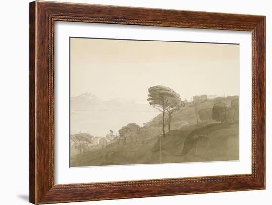 No.1621 View of the Bay of Naples and Mt. Lactarius, 1781 (W/C, Ink and Wash on Paper)-Francis Towne-Framed Giclee Print