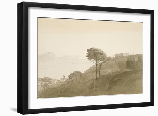 No.1621 View of the Bay of Naples and Mt. Lactarius, 1781 (W/C, Ink and Wash on Paper)-Francis Towne-Framed Giclee Print