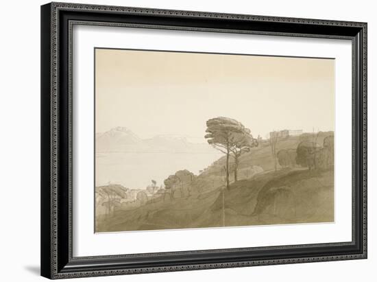 No.1621 View of the Bay of Naples and Mt. Lactarius, 1781 (W/C, Ink and Wash on Paper)-Francis Towne-Framed Giclee Print