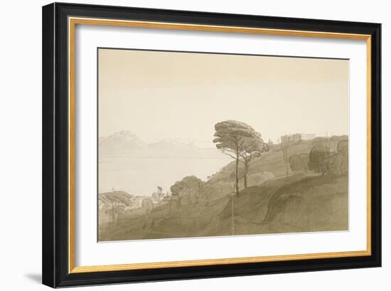 No.1621 View of the Bay of Naples and Mt. Lactarius, 1781 (W/C, Ink and Wash on Paper)-Francis Towne-Framed Giclee Print