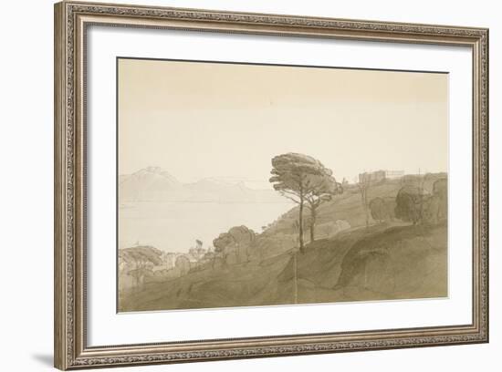 No.1621 View of the Bay of Naples and Mt. Lactarius, 1781 (W/C, Ink and Wash on Paper)-Francis Towne-Framed Giclee Print