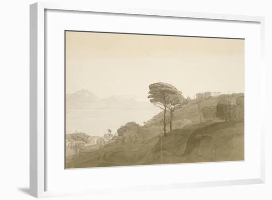 No.1621 View of the Bay of Naples and Mt. Lactarius, 1781 (W/C, Ink and Wash on Paper)-Francis Towne-Framed Giclee Print