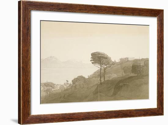 No.1621 View of the Bay of Naples and Mt. Lactarius, 1781 (W/C, Ink and Wash on Paper)-Francis Towne-Framed Giclee Print