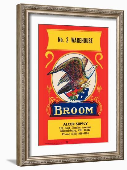 No. 2 Warehouse Eagle Broom Label-null-Framed Art Print