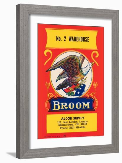 No. 2 Warehouse Eagle Broom Label-null-Framed Art Print