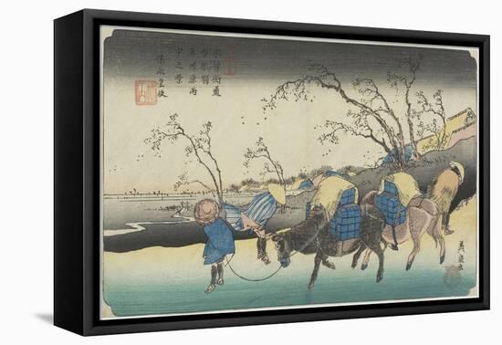 No. 20:View of Hiratsukahara in Rain Near Kustukake Station, 1835-1836-Keisai Eisen-Framed Premier Image Canvas