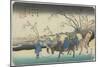 No. 20:View of Hiratsukahara in Rain Near Kustukake Station, 1835-1836-Keisai Eisen-Mounted Giclee Print