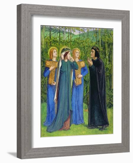 No.2292 the Salutation of Beatrice in Eden, 1850-54-Dante Gabriel Rossetti-Framed Giclee Print