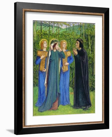 No.2292 the Salutation of Beatrice in Eden, 1850-54-Dante Gabriel Rossetti-Framed Giclee Print