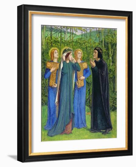 No.2292 the Salutation of Beatrice in Eden, 1850-54-Dante Gabriel Rossetti-Framed Giclee Print