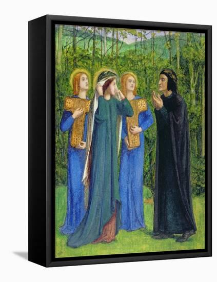 No.2292 the Salutation of Beatrice in Eden, 1850-54-Dante Gabriel Rossetti-Framed Premier Image Canvas