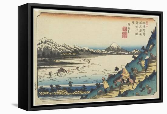 No.31: View of Lake Suwa as Seen from Shiojiri Pass, 1835-1836-Keisai Eisen-Framed Premier Image Canvas