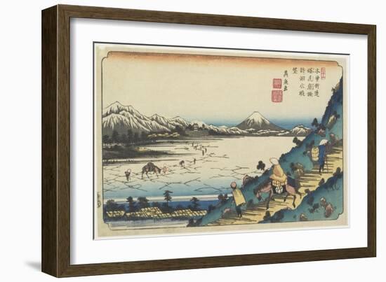 No.31: View of Lake Suwa as Seen from Shiojiri Pass, 1835-1836-Keisai Eisen-Framed Giclee Print