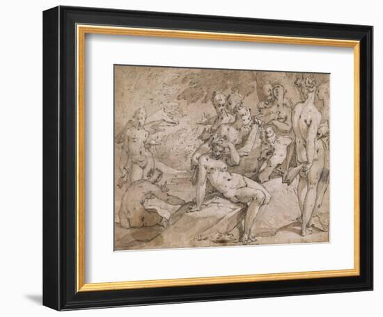 No.3146 Diana and Callisto from Ovid's `Metamorphosis`, Ii, P.442-53, C.1595-Abraham Bloemaert-Framed Giclee Print