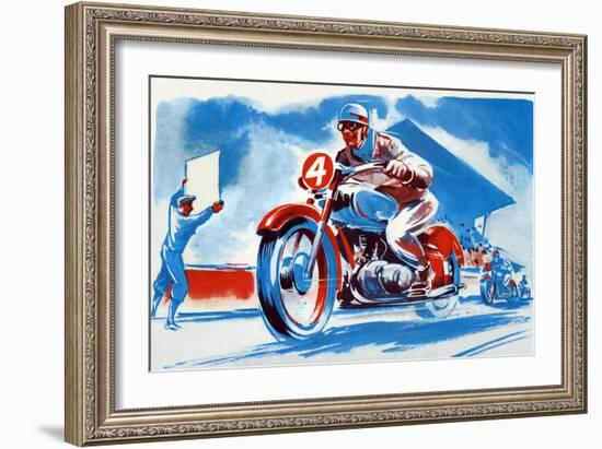 No. 4 Motorcycle-null-Framed Art Print