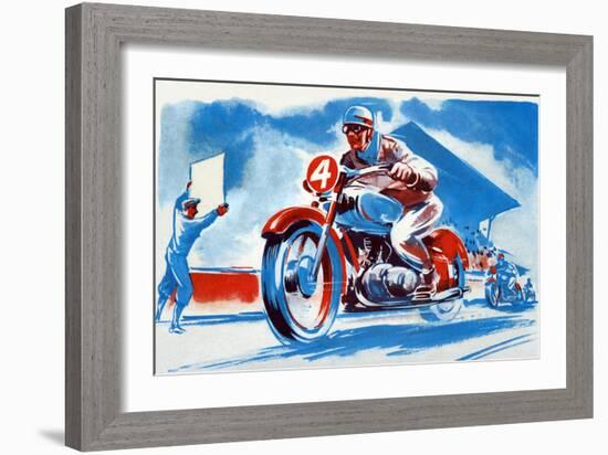 No. 4 Motorcycle-null-Framed Art Print