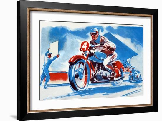 No. 4 Motorcycle-null-Framed Art Print