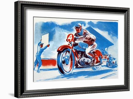 No. 4 Motorcycle-null-Framed Art Print