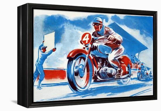 No. 4 Motorcycle-null-Framed Stretched Canvas