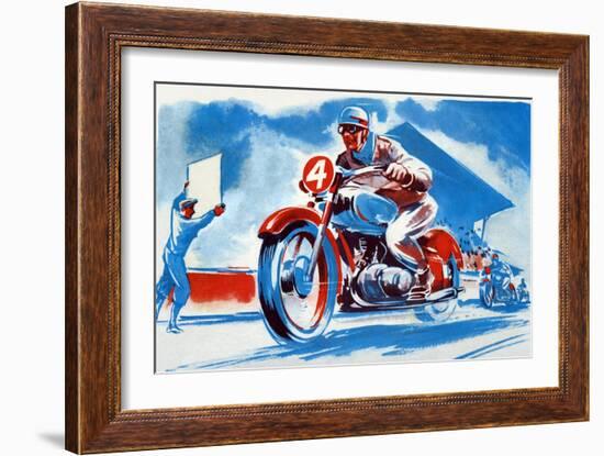 No. 4 Motorcycle-null-Framed Art Print