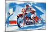 No. 4 Motorcycle-null-Mounted Art Print