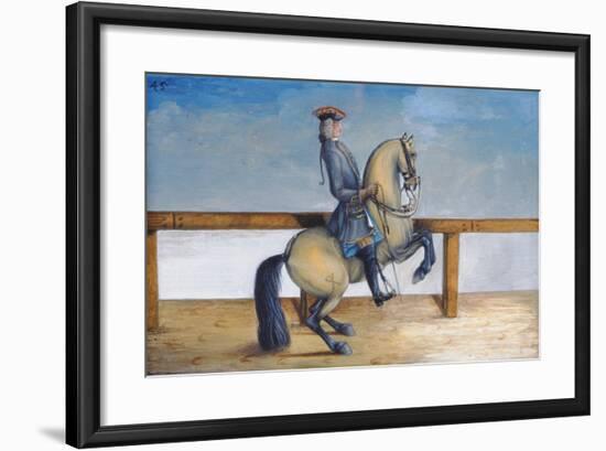 No. 45 a Horse of the Spanish Riding School Performing a Dressage Movement Called the 'Courbette'-Baron Reis d' Eisenberg-Framed Giclee Print